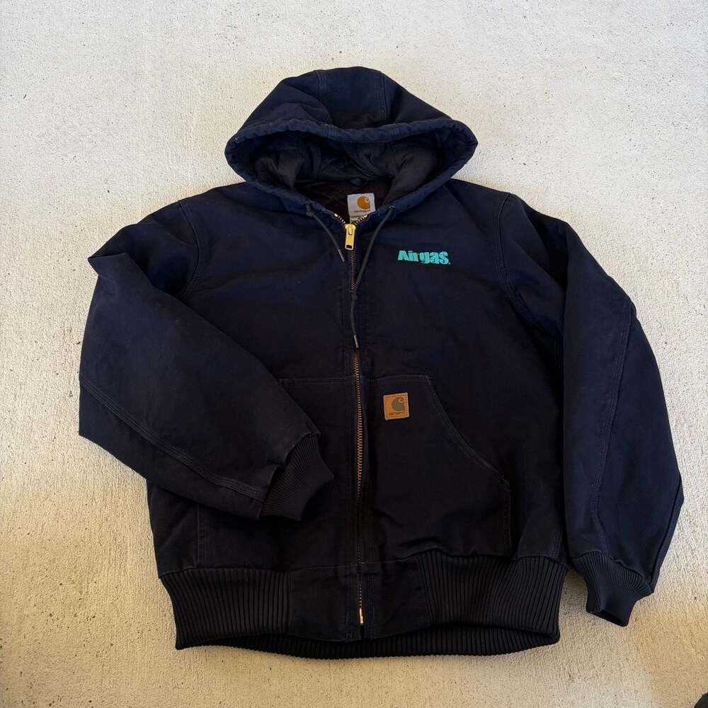 Carhartt J130 MDT Quilted Flannel Lined Hooded Active Jacket Midnight Navy